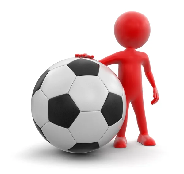 Man with Soccer football. Image with clipping path. — Stock Photo, Image