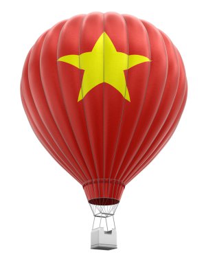 Vietnam bayrağı ile sıcak hava balonu. Görüntü kırpma yolu ile