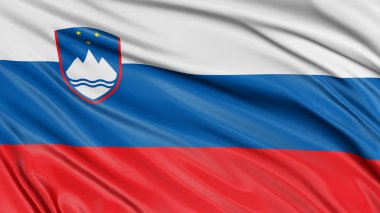 kumaş yüzey dokusu ile 3D Slovence bayrak