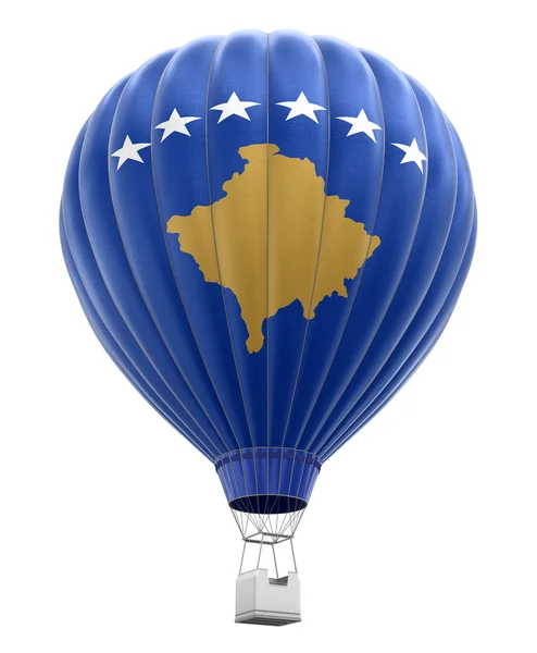 Ballon à air chaud avec drapeau du Kosovo. Image avec chemin de coupure — Photo