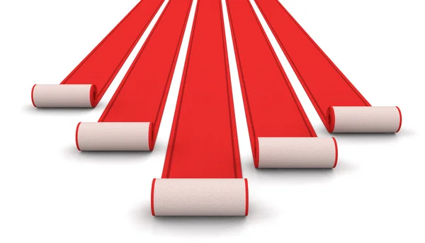 Röda mattor. Bild med urklippsbana — Stockfoto