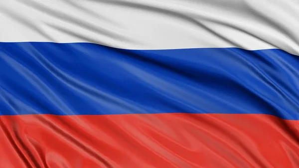 3D російський прапор з поверхнева текстура тканини — стокове фото