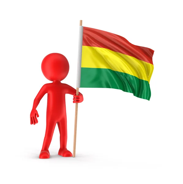 Man and Bolivian flag. Image with clipping path — Stock Photo, Image