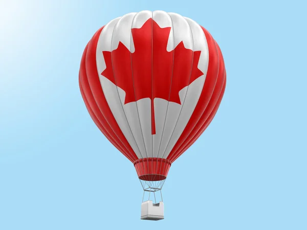 Sıcak hava balonu ile Kanada bayrağı. Görüntü kırpma yolu ile — Stok fotoğraf