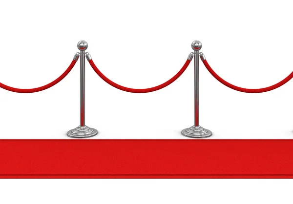 Red Carpet and stanchions. Image with clipping path — Stock Photo, Image