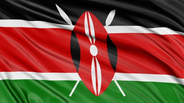 Bandiera 3D del Kenya con trama superficiale in tessuto — Foto Stock