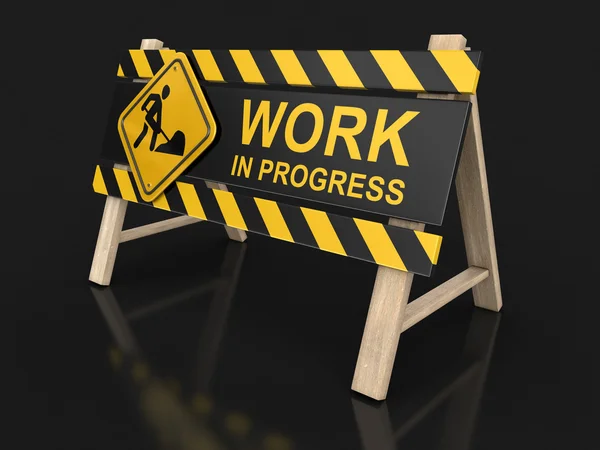 Work in progress sign. Image with clipping path — Stock Photo, Image