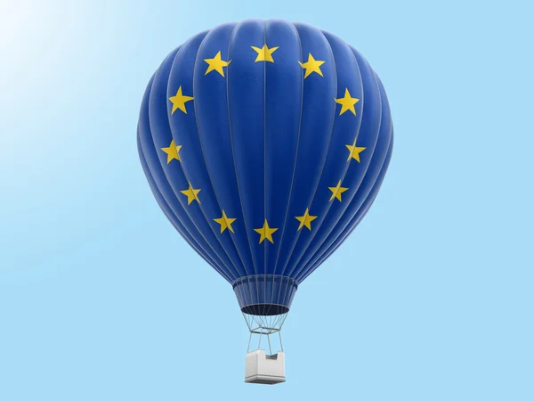 Luftballong med Europeiska unionens flagga. Bild med urklippsbana — Stockfoto