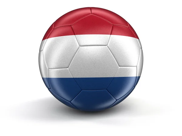 Voetbal voetbal met Nederland vlag. Afbeelding met uitknippad — Stockfoto
