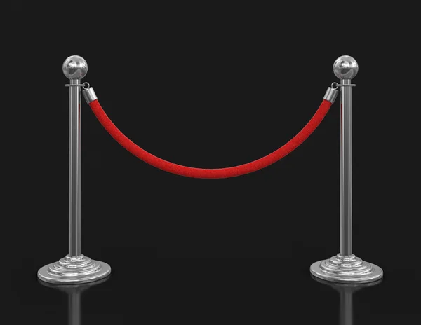 Stanchions chromés avec corde. Image avec chemin de coupure — Photo