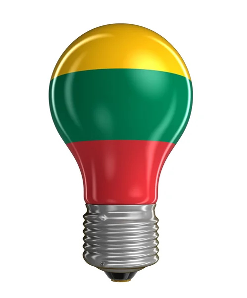 Ampoule avec drapeau lituanien. Image avec chemin de coupure — Photo