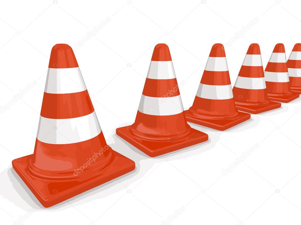 Row of traffic cones