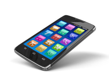 Touchscreen smartphone. Image with clipping path. clipart