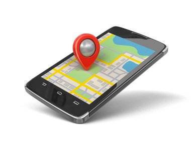 İşaretçi ile dokunmatik ekran smartphone. Görüntü kırpma yolu ile.