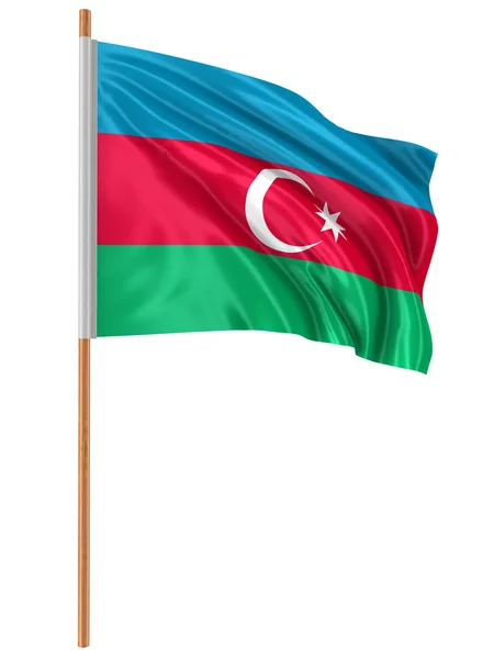 3D-Azerbeidzjan vlag met stof oppervlaktetextuur. Witte achtergrond. — Stockfoto
