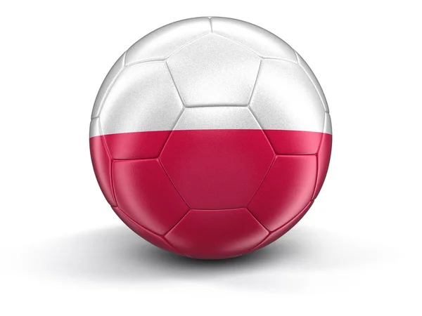 Voetbal voetbal met de Poolse vlag. Afbeelding met uitknippad — Stockfoto