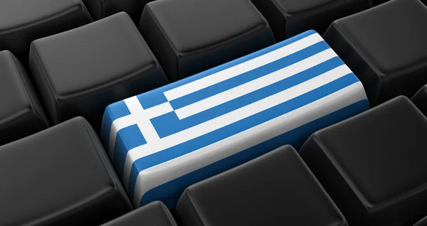 ギリシャ国旗のキー — ストック写真