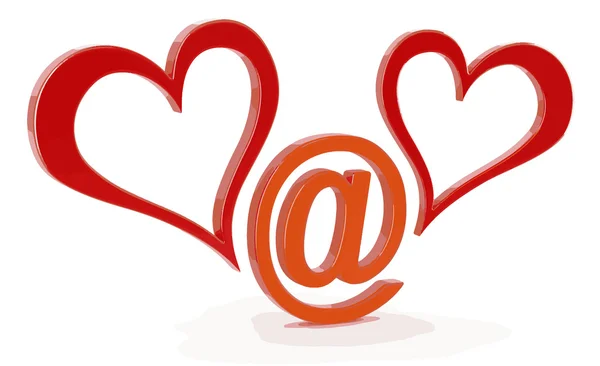 Vector afbeelding van E-liefde teken. Afbeelding met uitknippad — Stockvector