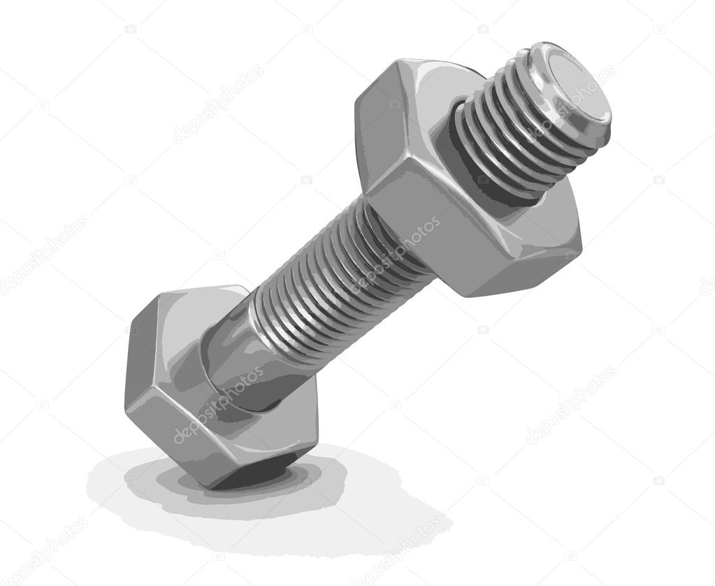 Vector image of Metal bolt