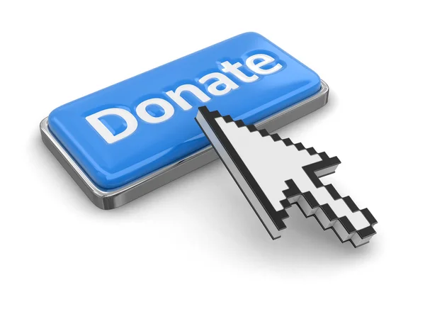 Cursor and button Donate. Image with clipping path — Stock Photo, Image
