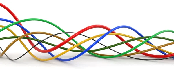 Farbige Kabel. Bild mit Ausschnittspfad. — Stockfoto