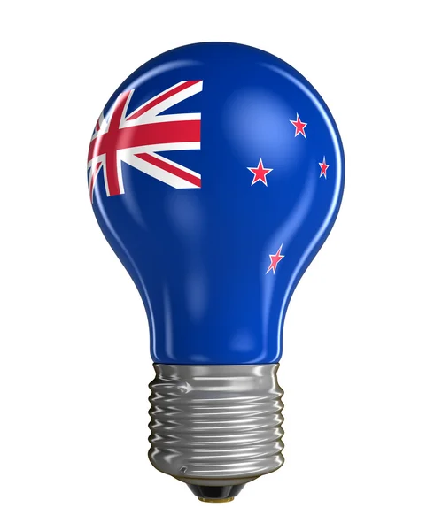 Izzó, Új-Zéland zászló. Kép Vágógörbe — Stock Fotó