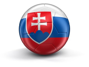 Slovak bayrak ile futbol futbol. Görüntü kırpma yolu ile