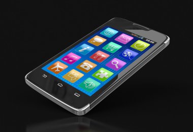 Touchscreen smartphone. Image with clipping path. clipart