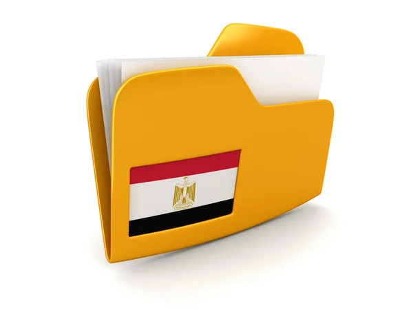 Папку и списки с египетским флагом. Изображение с пути обрезки — стоковое фото