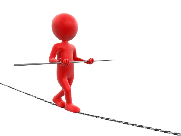 Tightrope Walker. Image with clipping path — Stock Photo, Image