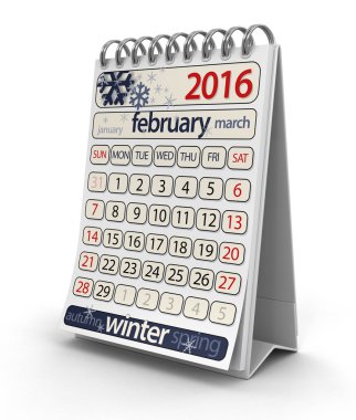 Takvim - Şubat 2016 (dahil kırpma yolu)