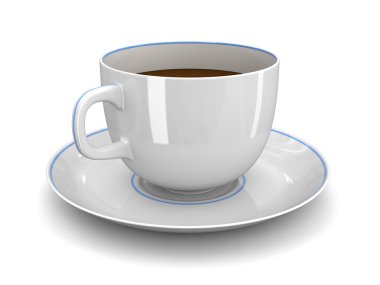 Fincan ile fincan tabağı görüntüsü. Görüntü kırpma yolu ile