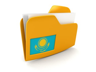 folder and lists with Kazakh Flag. Image with clipping path clipart