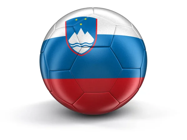 Soccer football with Slovene flag. Image with clipping path — Stock Photo, Image