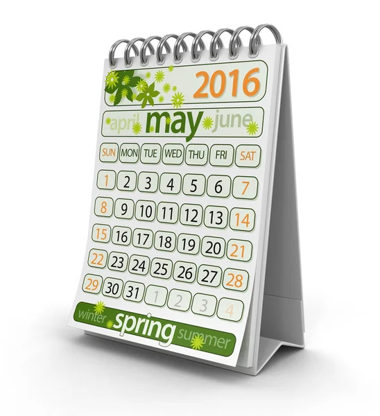 Kalender - Mai 2016 (inkl. Schnittpfad)) — Stockfoto