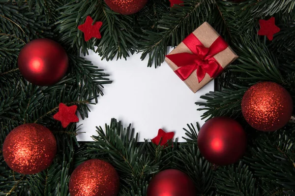 Cartão Natal Para Seu Texto Com Decorações Festivas — Fotografia de Stock
