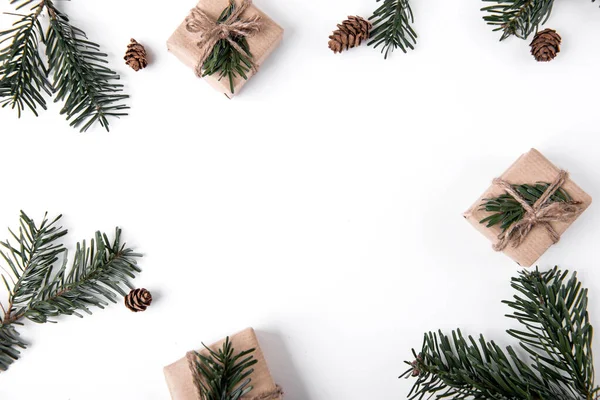 Hermoso Fondo Navidad Con Regalos Decoraciones —  Fotos de Stock