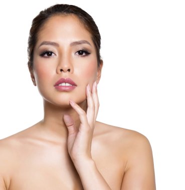 açık cilt izole olan güzel Asyalı kadın portresi