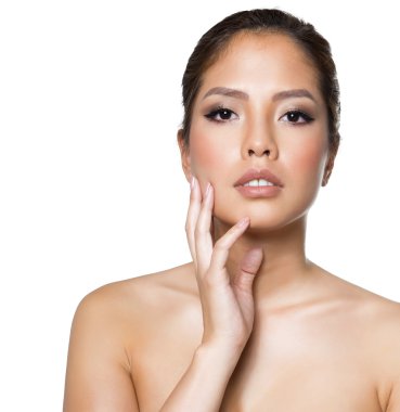 açık cilt izole olan güzel Asyalı kadın portresi