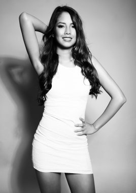 uzun saçlı güzel Asyalı kadın