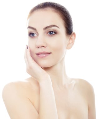 Mavi gözlü güzel genç kadın.