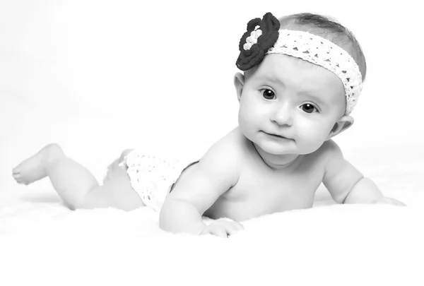 Baby filt och leende — Stockfoto