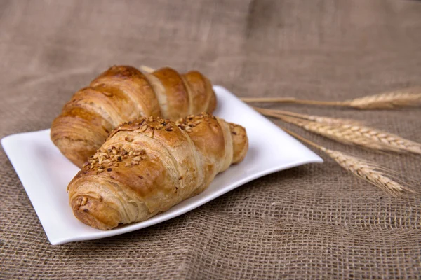 Croissants deliciosos frescos — Fotografia de Stock