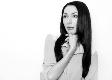 Güzel, gülümseyen kadın