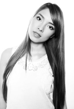 kusursuz cilt ile güzel genç Asyalı kadın