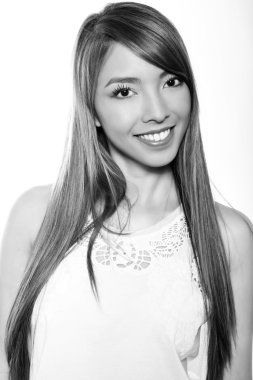 kusursuz cilt ile güzel genç Asyalı kadın