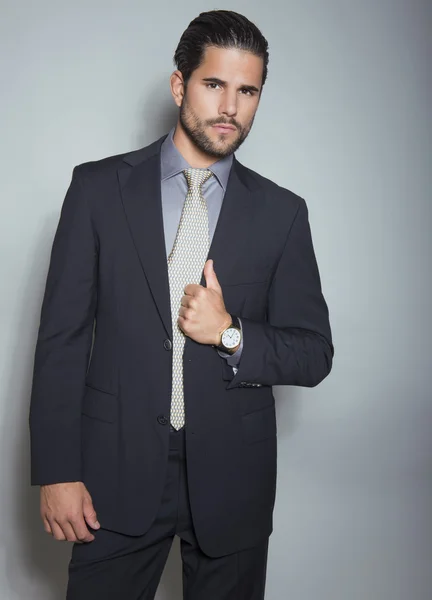 Handsome business man with watch — Stock Photo, Image