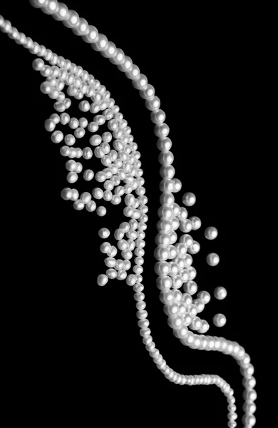 Beautiful pearls on black — Stock Photo, Image