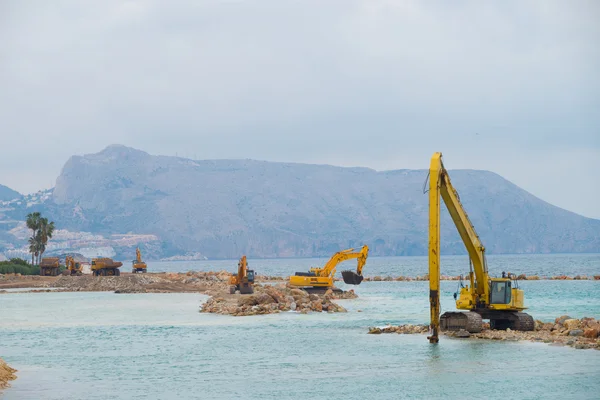 Proceso de construcción de una presa — Foto de Stock