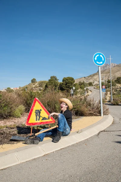 Lazy construction worker — Stock Photo, Image